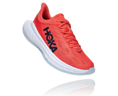 Sapatilhas Hoka One One Carbon X 2 Portugal - Sapatilhas De Estrada Mulher Coral / Pretas - VNSCUO-950